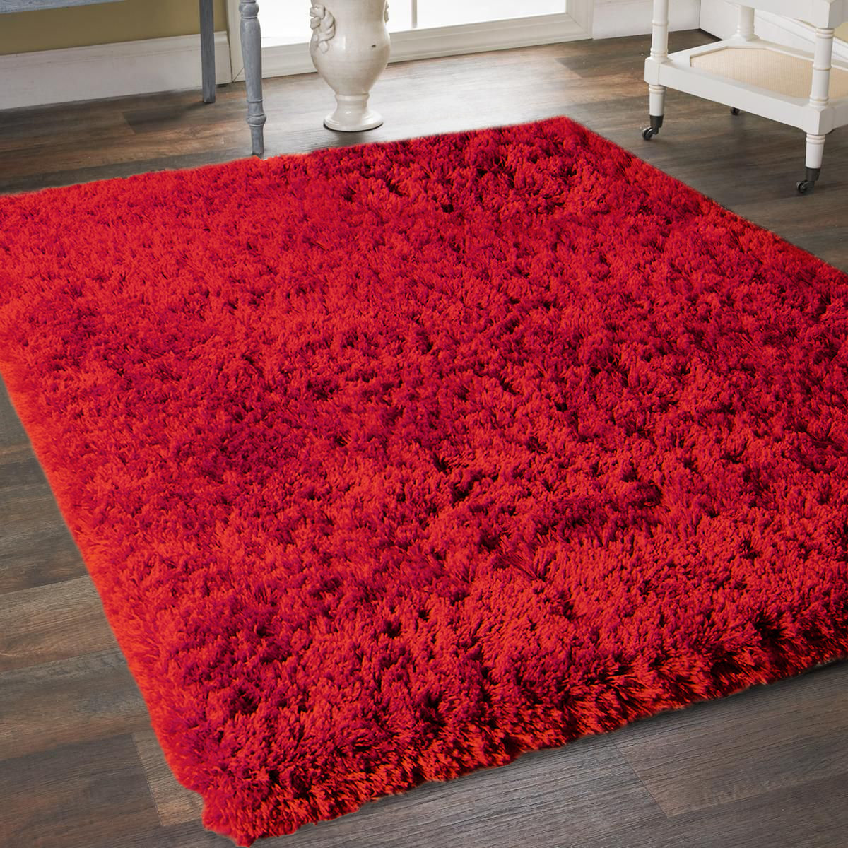 Ivy Bronx Shept Mallet Soft Thick Plush Cozy Handmade Red Ivy Bronx Shept Mallet Soft Thick Plush