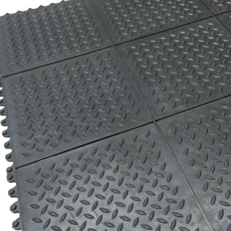 Rubber Cal Inc Revolution Diamond Plate Interlocking Tile Revolution Diamond Plate Interlocking Rubber Tile