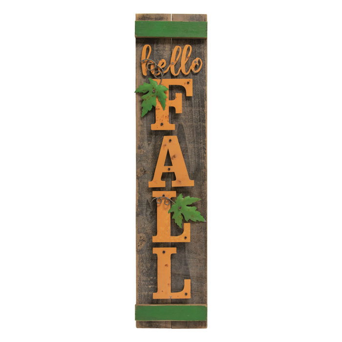 The Holiday Aisle Hello Fall Wood Wall Decor Wayfair