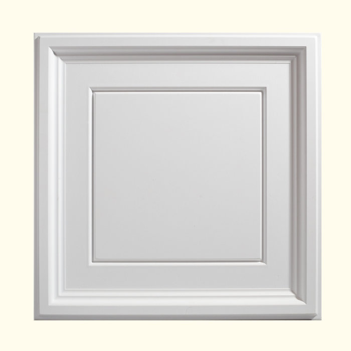Icon Coffer 2 Ft X 2 Ft Pvc Drop In Ceiling Tile In White
