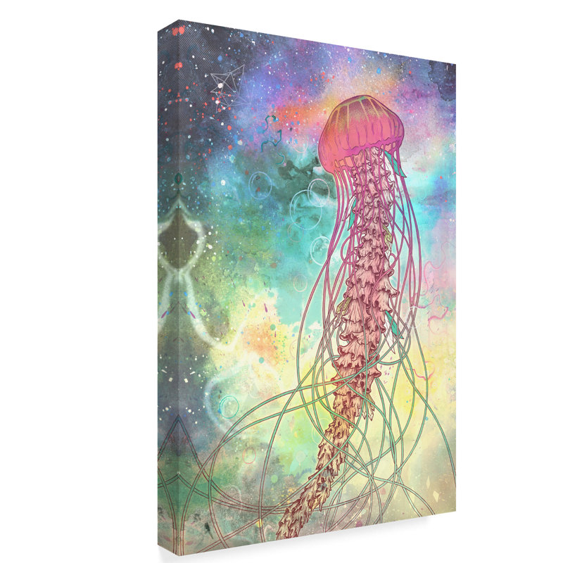 Ebern Designs Space Jelly Acrylic Painting Print On Wrapped Canvas Wayfair