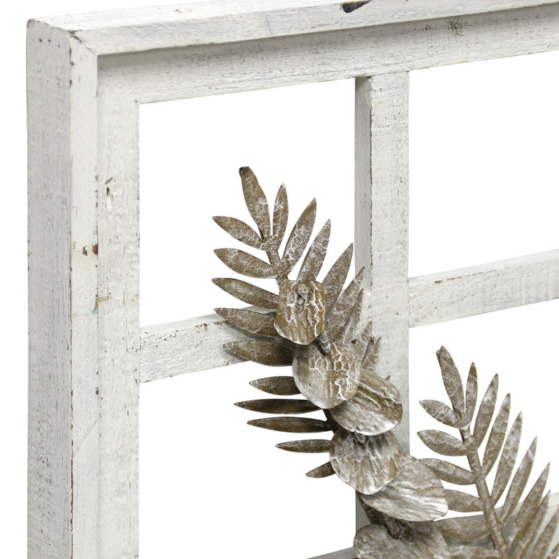 Gracie Oaks Framed Metal Floral Planter Wall Decor Wayfair