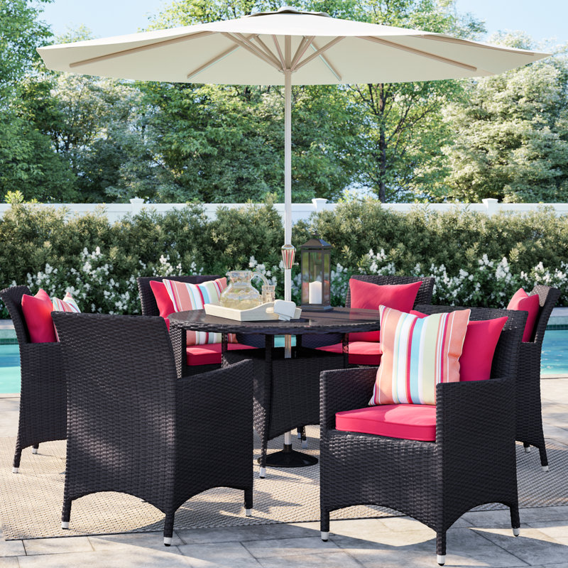 Sol 72 Outdoor Bwood 7 Piece Patio Dining Set With 7 Piece Outdoor Patio Dining Set