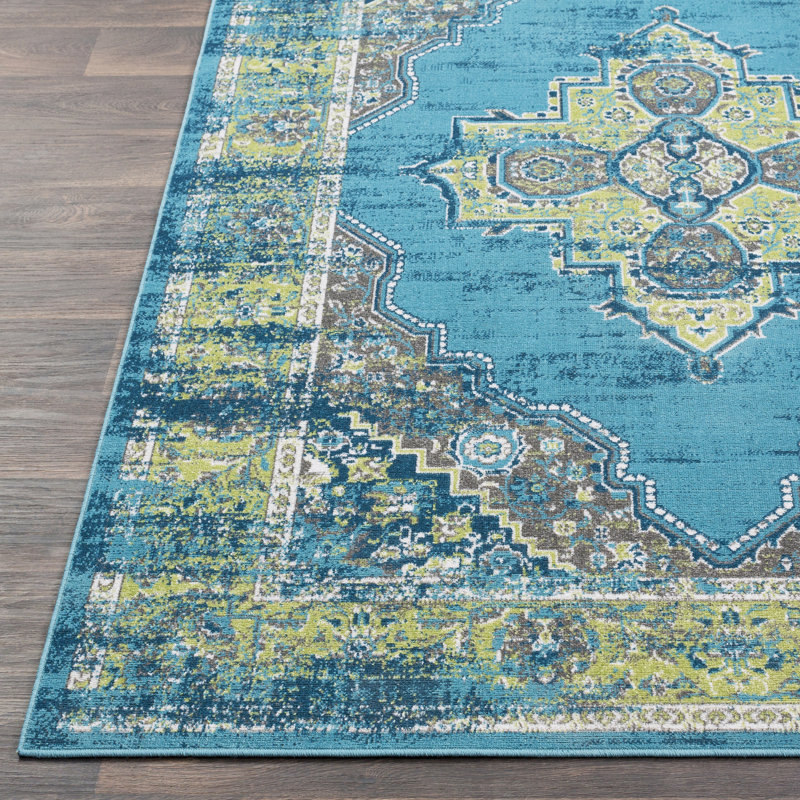 Bungalow Rose Sharpes Teal Lime Area Rug Wayfair Sharpes Teal Lime Area Rug