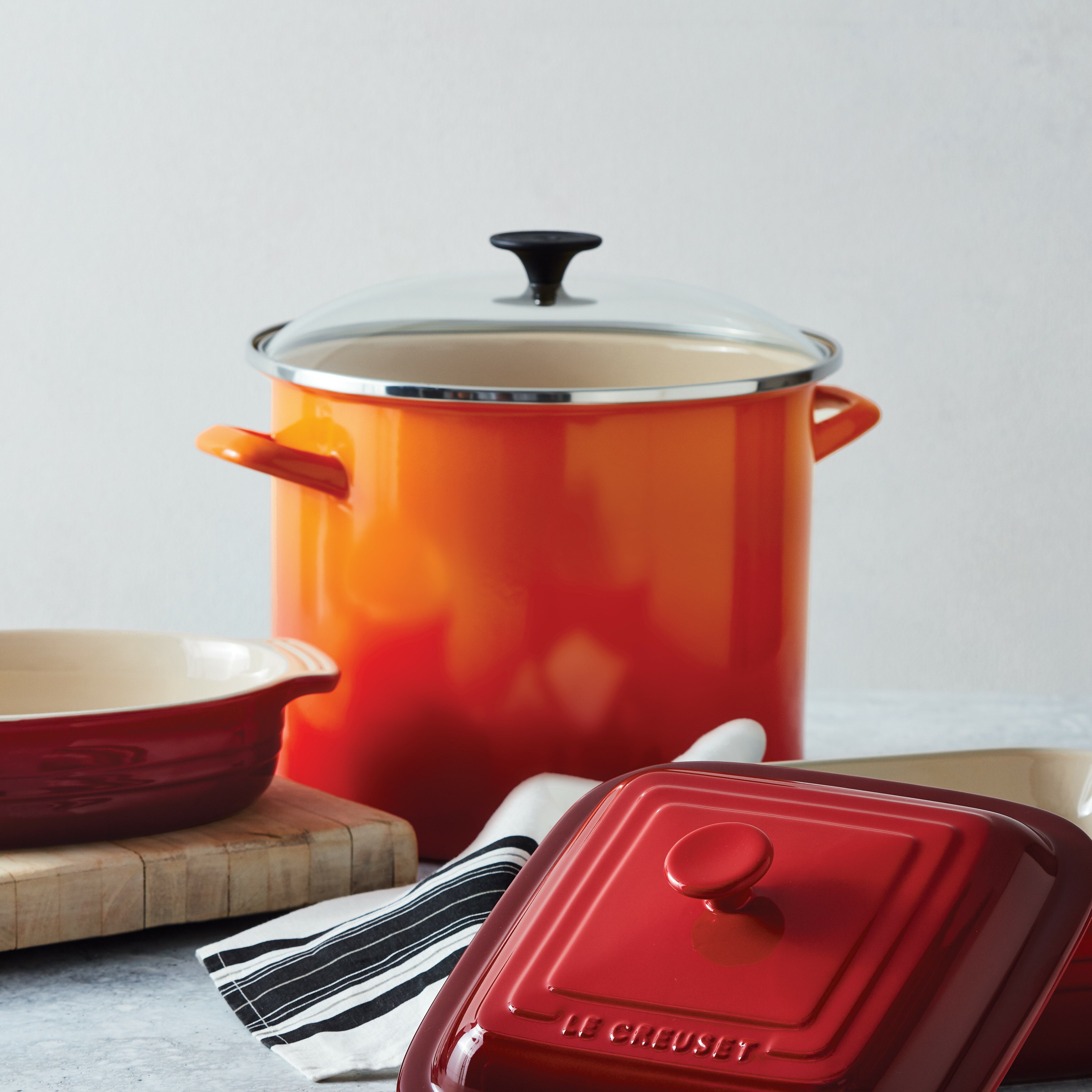 Le Creuset Enamel On Steel 8 Qt Cast Iron Stock Pot With Lid