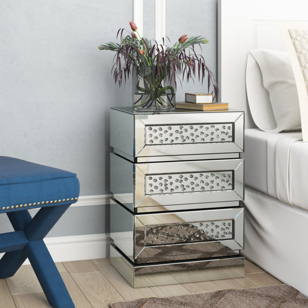 Laskowski Crystal 3 Drawer Nightstand By Rosdorf Park 2019 Online