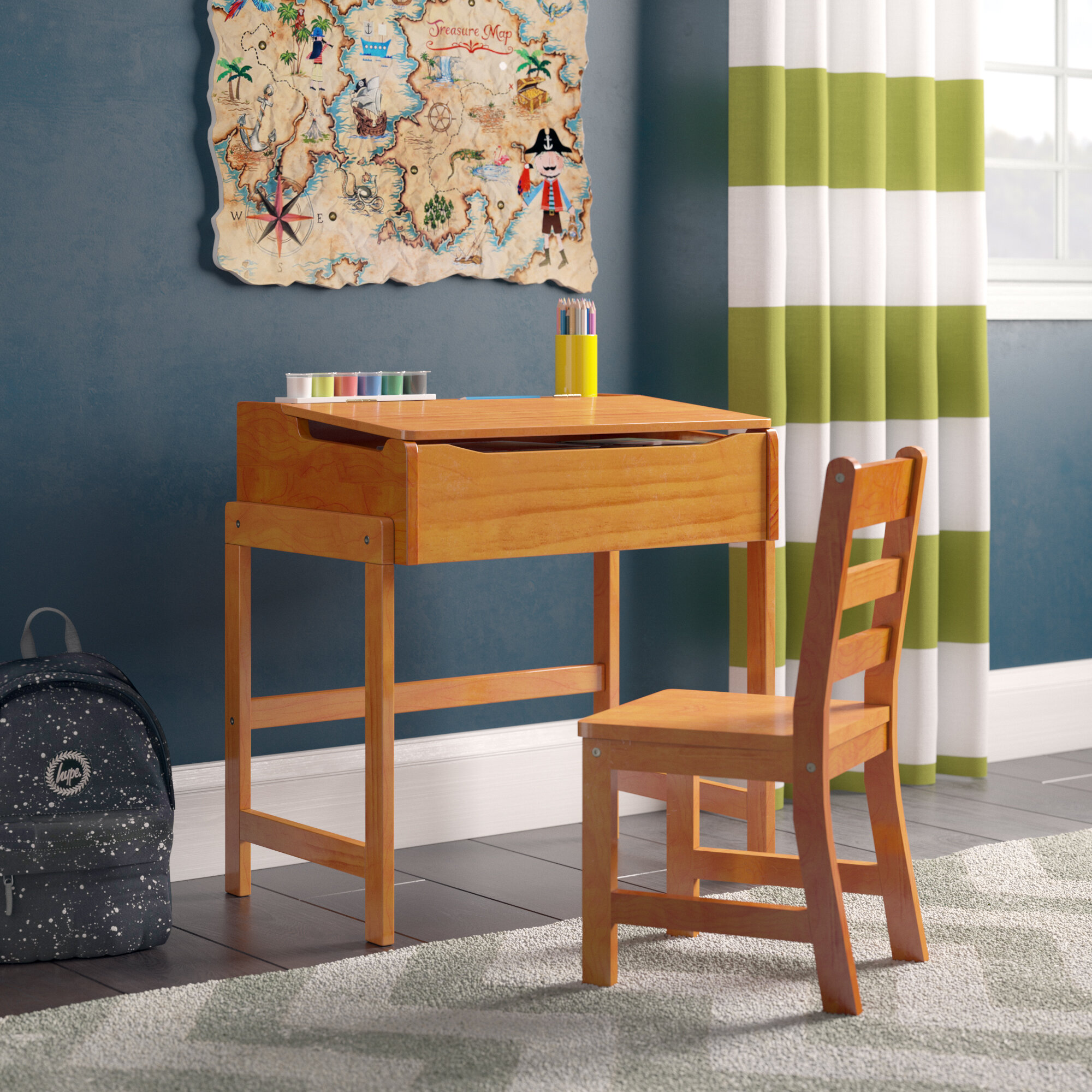 alexa kids 3 piece writing table & chair set