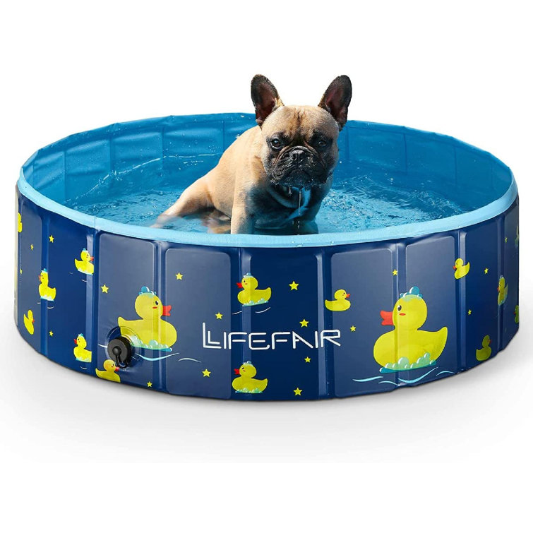 Kiddie Pool Lexda Foldable Dog Pool Hard Plastic Shell Pet