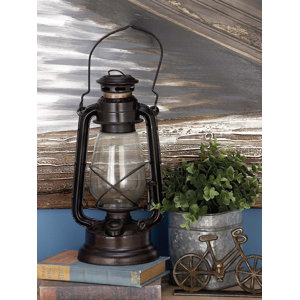 3 Piece Glass and Metal Lantern Set (Set of 3)