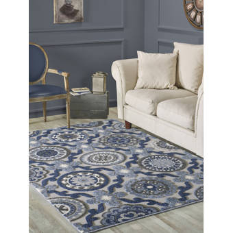 World Menagerie Reeder Navy Area Rug Wayfair Ca