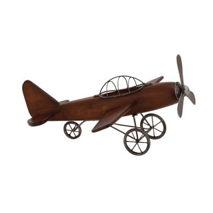 Airplane Helicopter Decorative Objects You Ll Love Wayfair Styled Wood Metal Airplane Sculpture