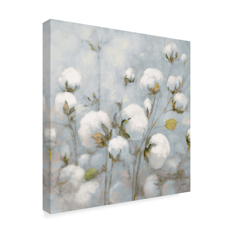 East Urban Home Cotton Field Blue Gray Crop Acrylic Painting