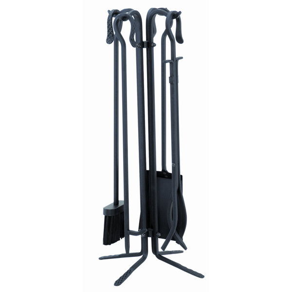 4 Piece Powdercoat Fireplace Tool Set With Stand by Uniflame Corporation