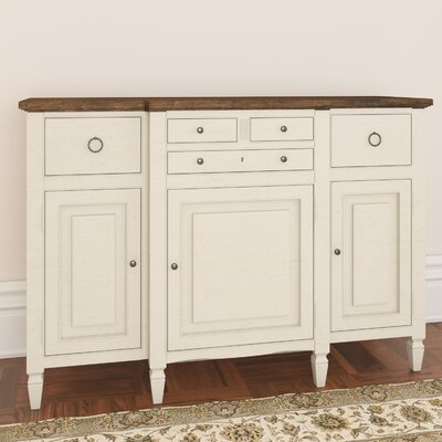 Canora Grey Payton 61&quot; Wide 4 Drawer Maple Wood Sideboard  Color: Cotton