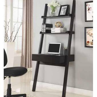 Ebern Designs Melodie Ladder Desk With Hutch Wayfair