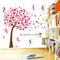 Pink Tree Mural with Fairy Tale Nursery Room Wall Stickers