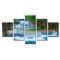 Waterfall 5 Piece Photographic Print Wrapped on Canvas Set