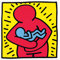 'Untitled 1986' by Haring Graphic Art Plaque
