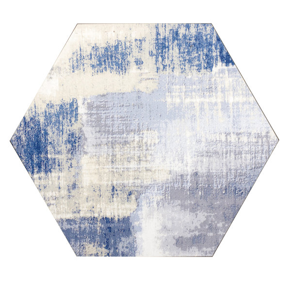 Nature 8 x 8 Glass Hexagon Tile in Cement Blue/Gray by Abolos