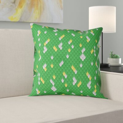 Green Snake Scales Throw Pillow East Urban Home Size: 18