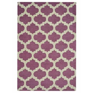 Mott Hand-Tufted Wool Purple/White Area Rug