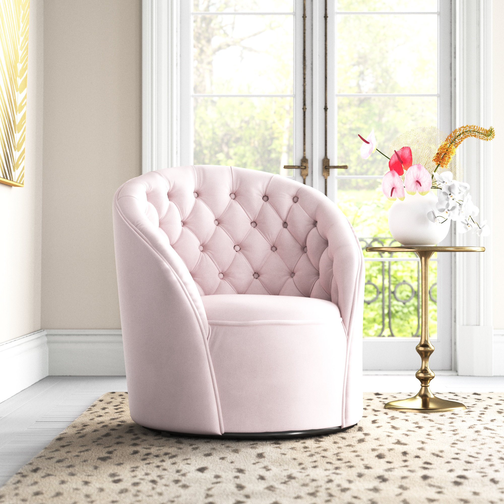 House Of Hampton Fermin 30 Wide Tufted Velvet Swivel Barrel Chair Reviews Wayfair House Of Hampton Fermin 30 Wide Tufted Velvet Swivel Barrel Chair Reviews Wayfair