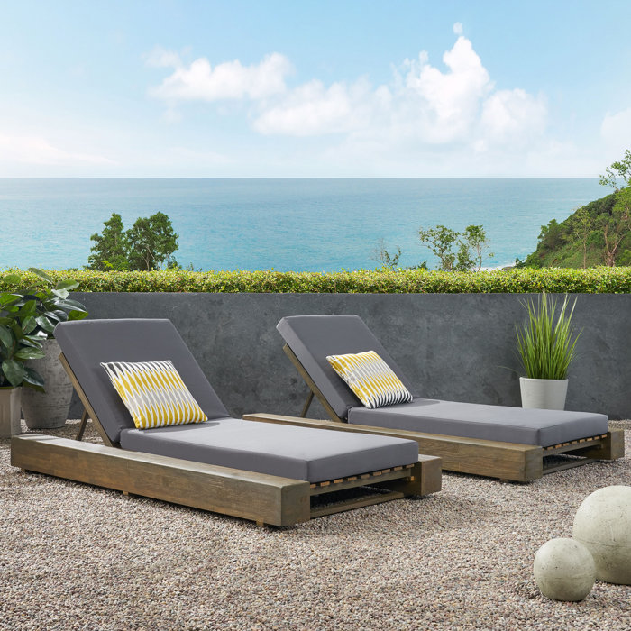 Ivy Bronx Lawrence Outdoor Reclining Chaise Lounge with ...