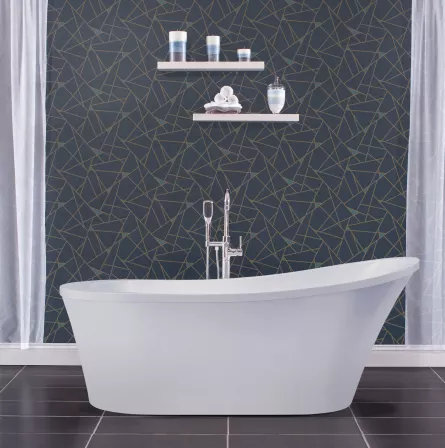 70 x 30.25 Freestanding Soaking Bathtub with Slipper Back by Miseno