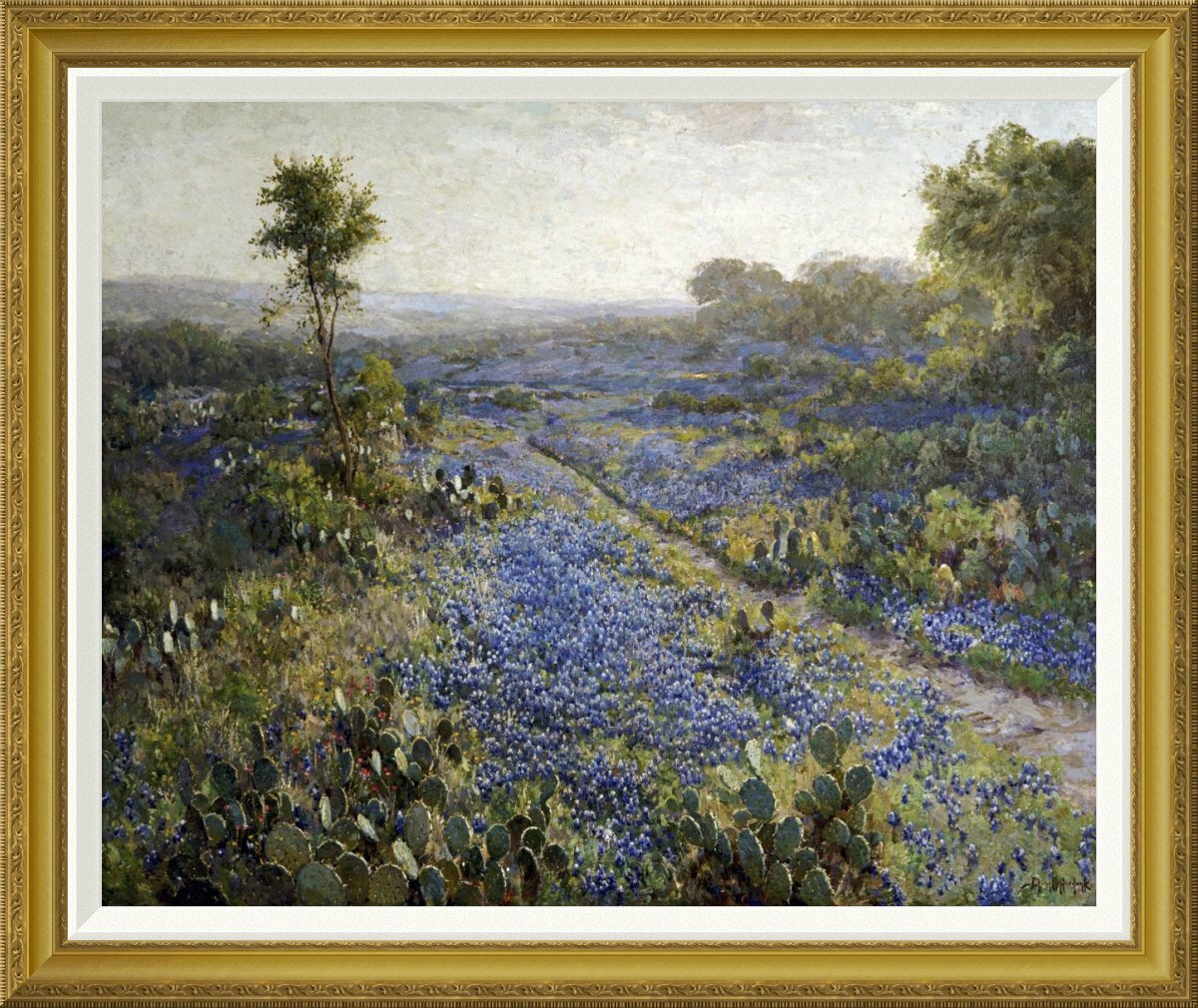 Art By Julian Onderdonk Giclee Canvas Print Repro Field Of Bluebonnets Under Art Prints