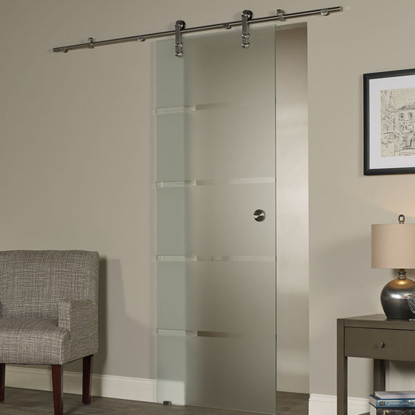 New Vision Contour Glass Interior Barn Door by LTL Barn Doors