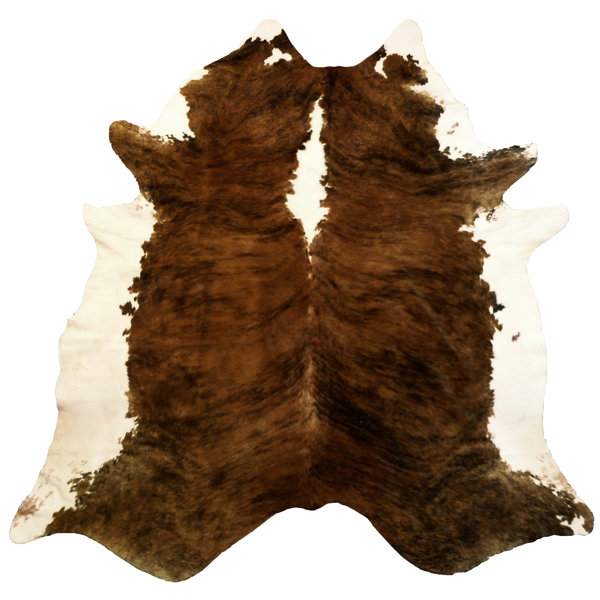 Extra Large Brindle Brazilian Cowhide Brown & White Area Rug by Chesterfield Leather