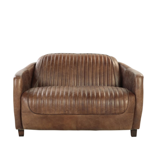 Zander Leather Loveseat By 17 Stories Modern