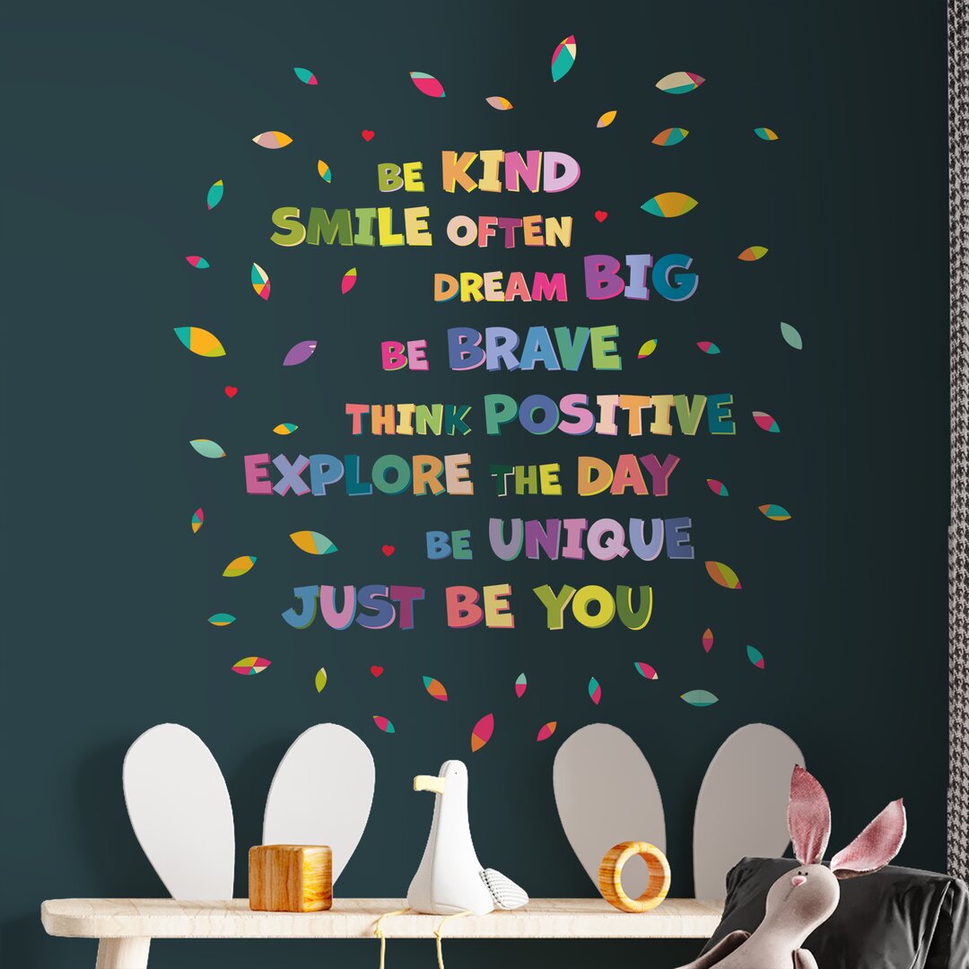 Lettering Quote Wall Sticker blue,green,orange,pink,red