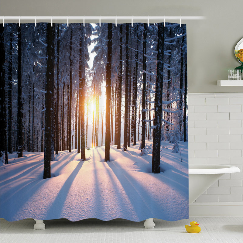 East Urban Home Winter Mystic Appearance Of Sunset In Woodlands