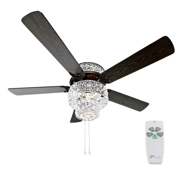52 Tibuh Punched Metal Crystal 5 Blade Ceiling Fan