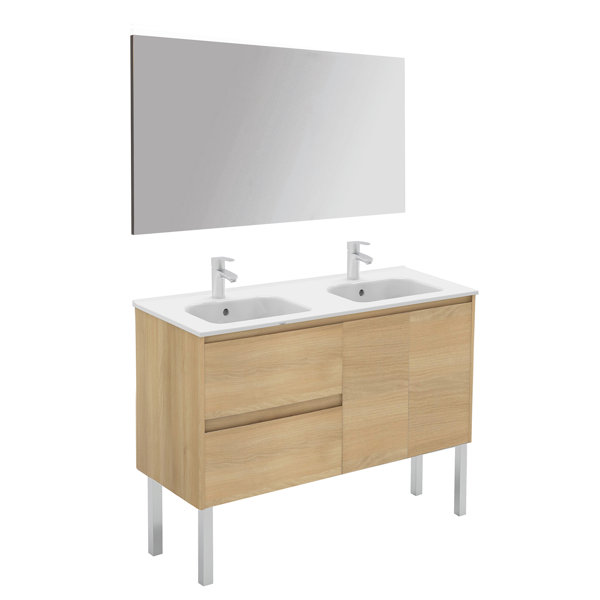 Ambra 48 Double Bathroom Vanity Set with Mirror by WS Bath Collections