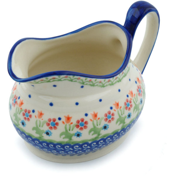 Polish Pottery Spring Flowers Gravy Boat by Polmedia