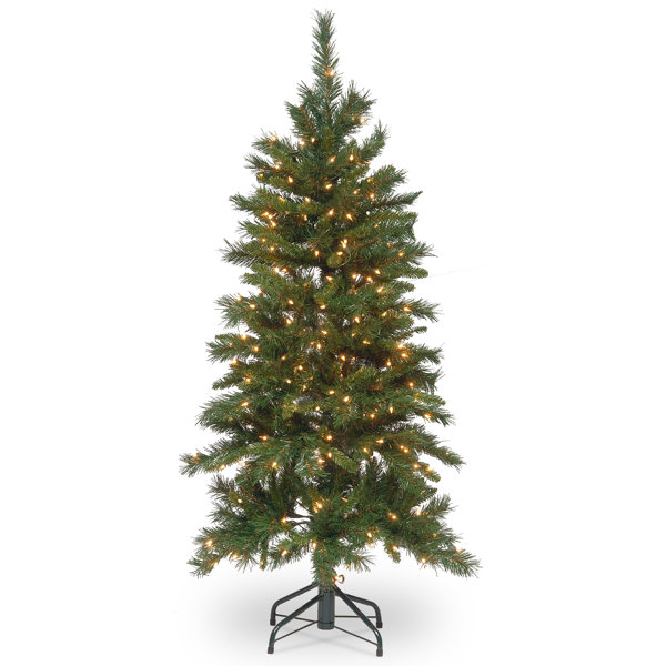 The Holiday Aisle Slim Hinged 4 5 Green Fir Trees Artificial The Holiday Aisle Slim Hinged 4 5 Green Fir Trees Artificial Christmas Tree With 250 Incandescent Clear White Lights Reviews Wayfair