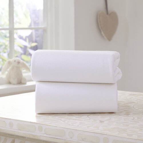 2 Pack Fitted Cotton Cot Bed Sheets Clair De Lune 