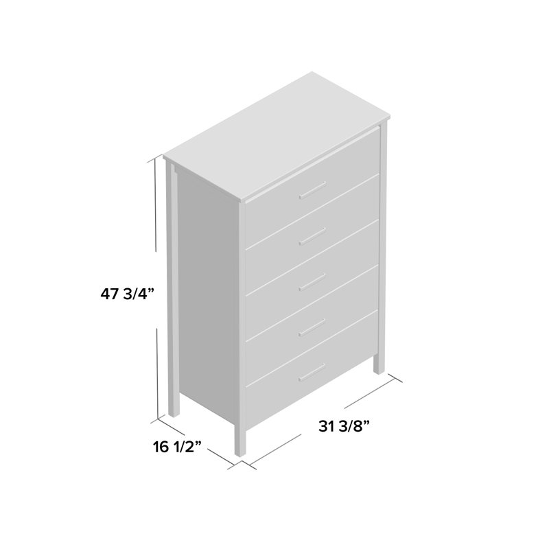 Zipcode Design Lupe 5 Drawer Chest Reviews Wayfair