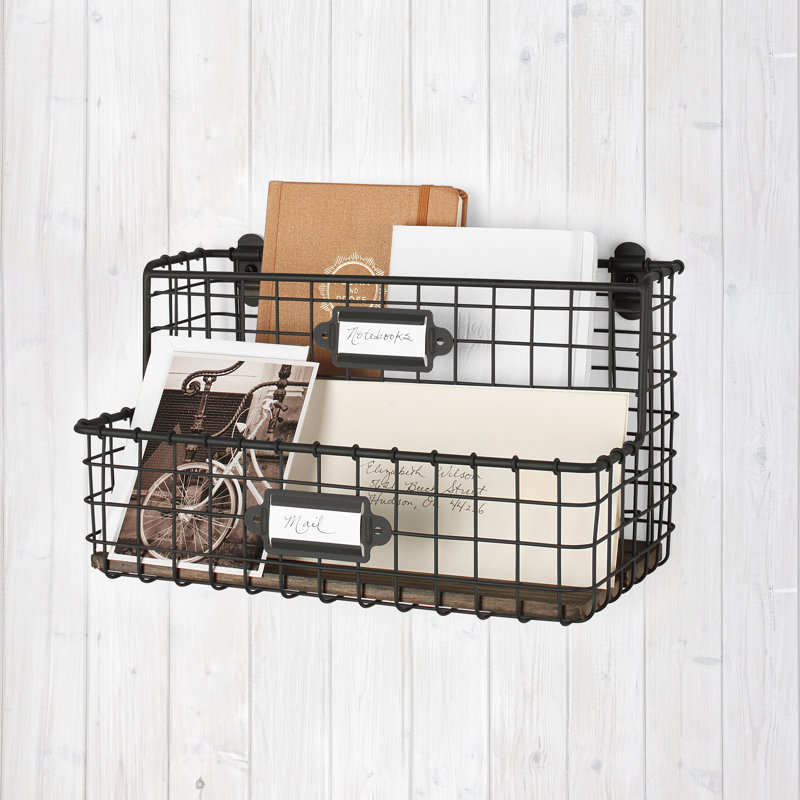 Dotted Line Cady Vintage Mount Office File And Letter Holder Wall