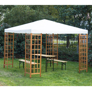 10 Ft. W x 10 Ft. D Wood Permanent Gazebo