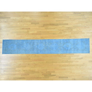 14 X 16 Rug Wayfair One Of A Kind Beaumont Overdyed Hand Knotted Runner 2 7 X 14 9 Wool Blue Area Rug