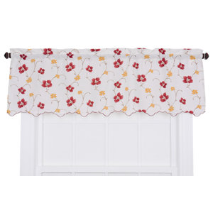 Zoe Crushed Taffeta Open Floral Print Curtain Valance