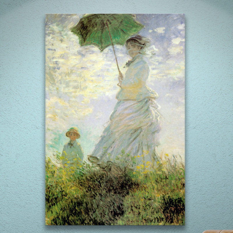 Vault W Artwork Lady With Umbrella In Field By Claude Monet