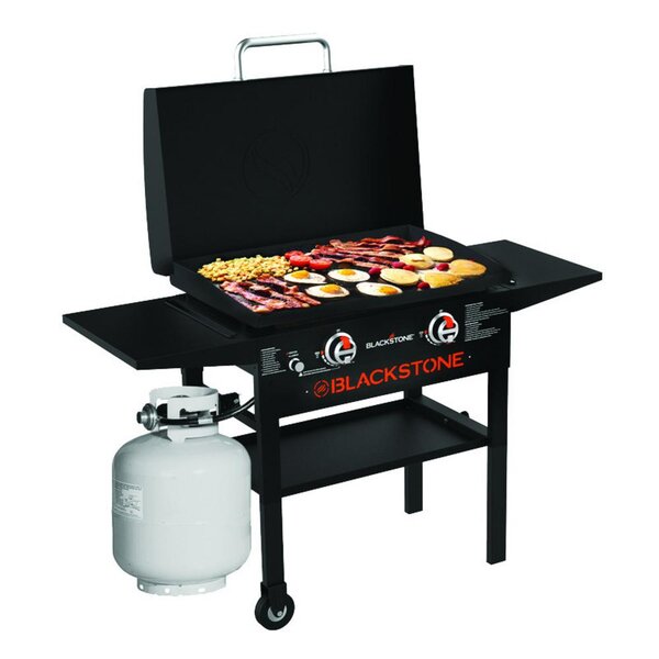 New 30" Outdoor Flat Top Griddle w 2 Burner Stove Taco Meats BBQ Breakfast Grill