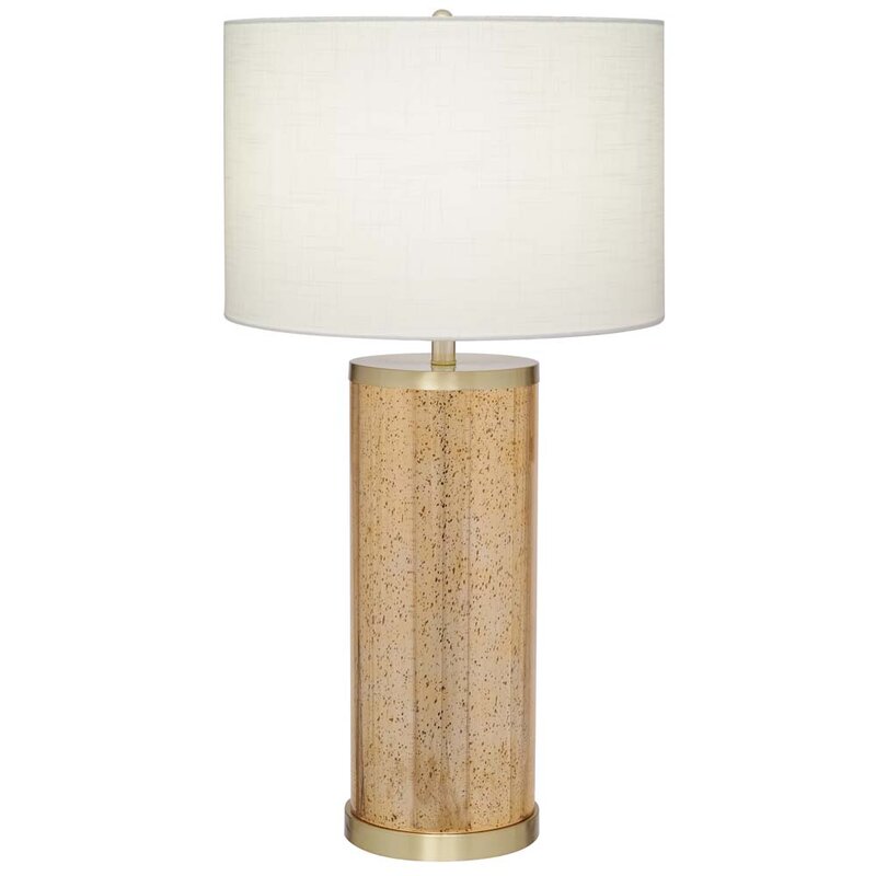 glass and gold table lamp