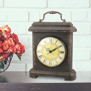 Stonebriar Wood and Metal Mantel Clock