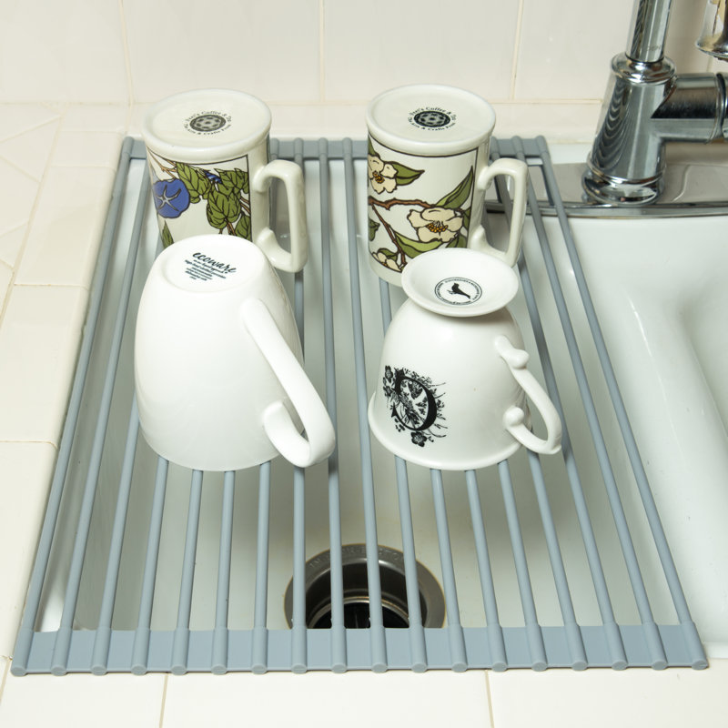 Trademark Innovations Roll Up Over the Sink Stainless Steel Drain Tray