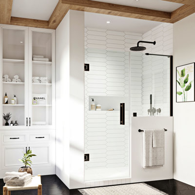 OVE Decors Endless TP0190400 TampaPro Buttress Alcove Frameless Shower Door 47 1516 To 49 18 In W X 72 In H In Black  b113 Ove Decors